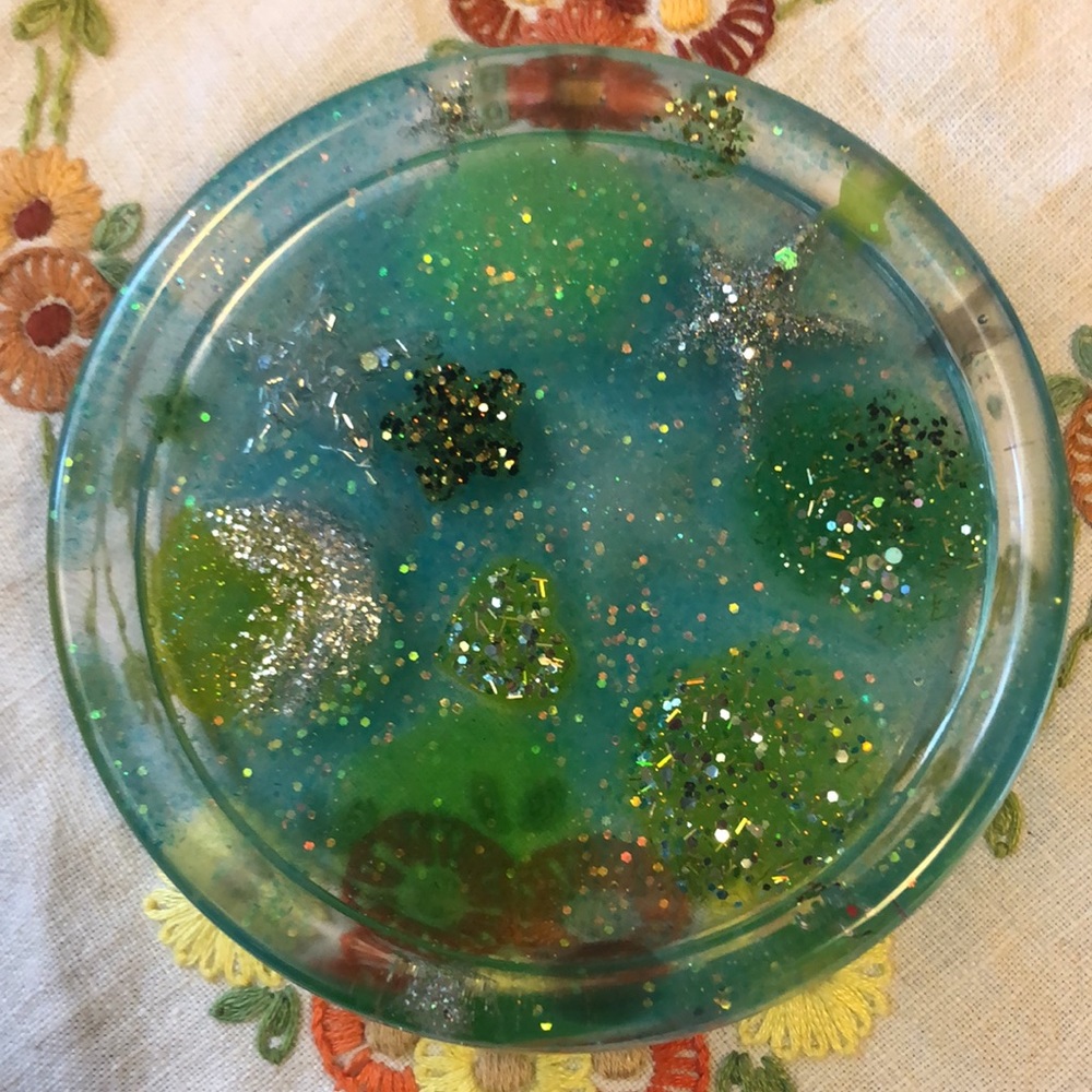Handmade by me ocean theme resin tray